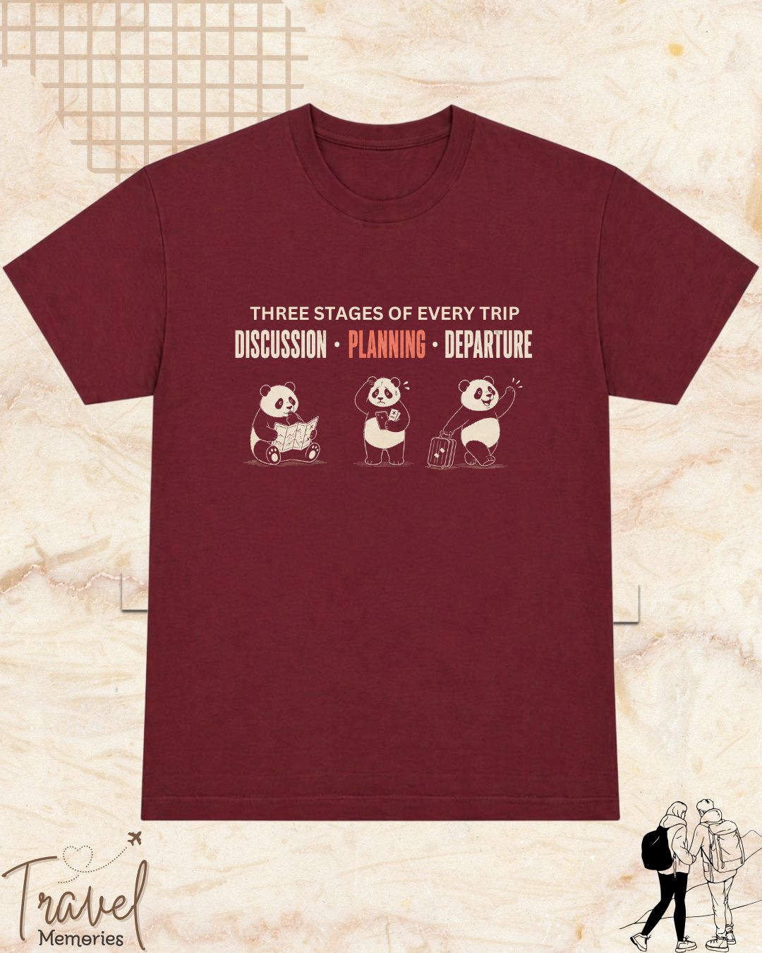 Three Stages of Every Trip Series 1 Travel Cotton Tshirt