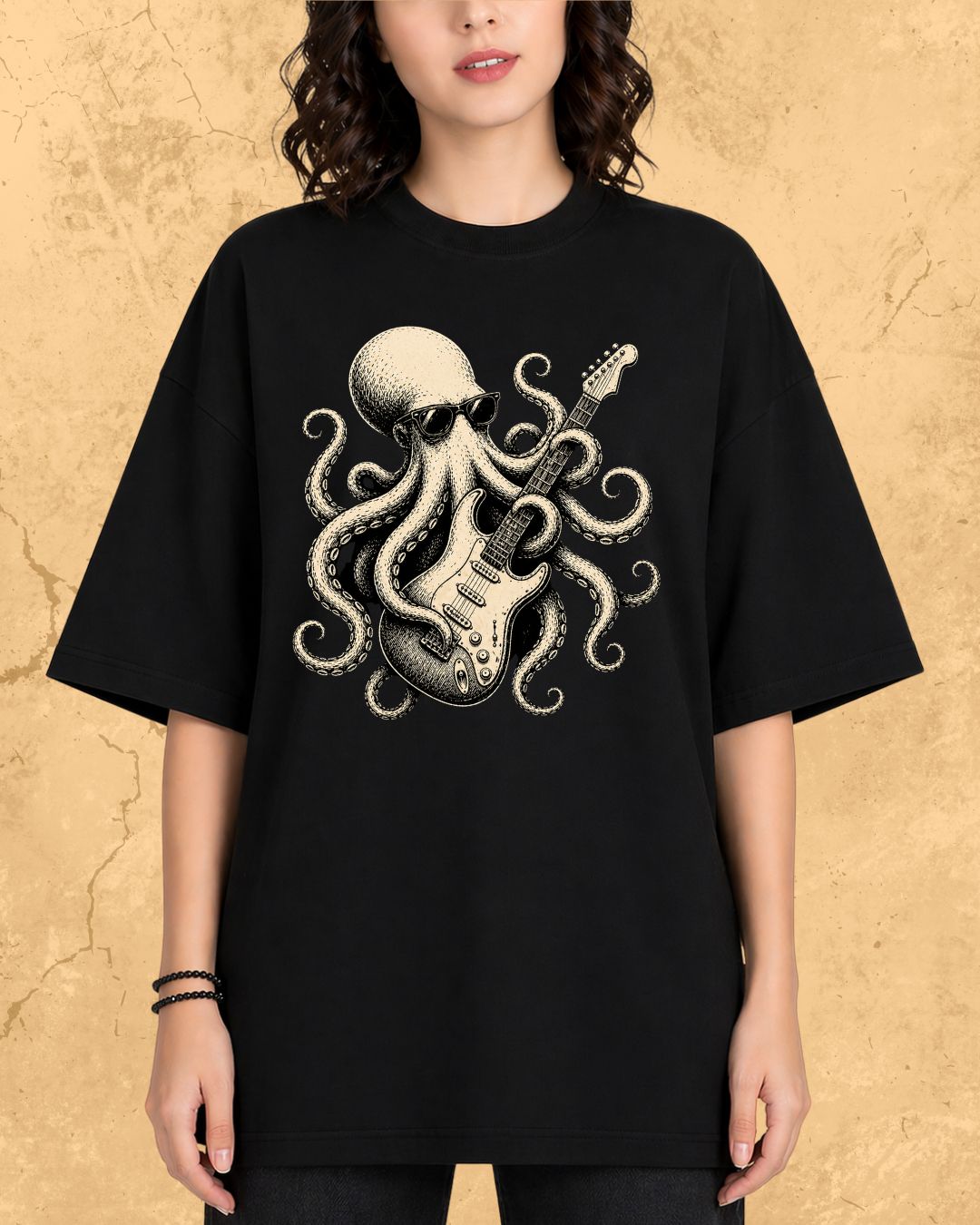 Octopus Guitar Rock Cotton Tshirt