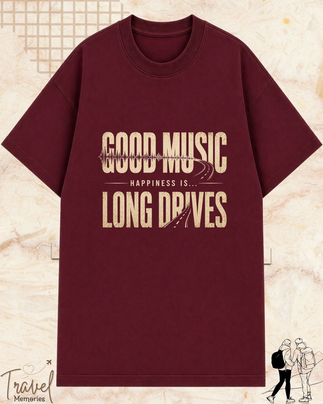 Happiness Is Travel Cotton Tshirt