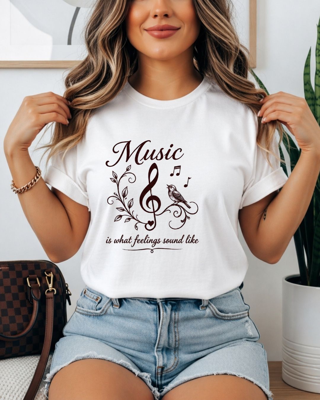 White Music Is What Feelings Sound Like Cotton Tshirt