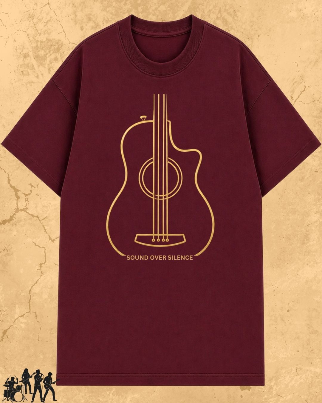 Minimal Guitar Music Cotton T-Shirt