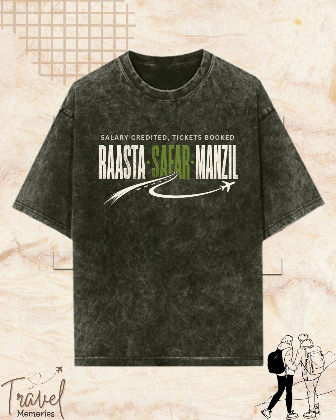 Raasta Safar Manzil Travel Cotton Tshirt