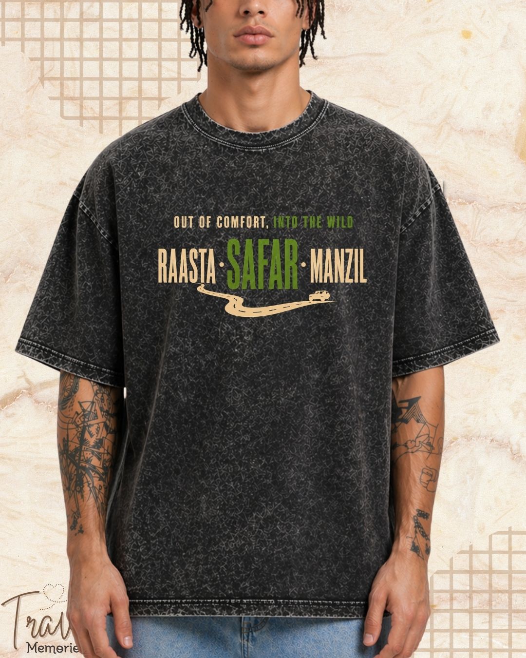 Raasta Safar Manzil Travel Cotton Tshirt
