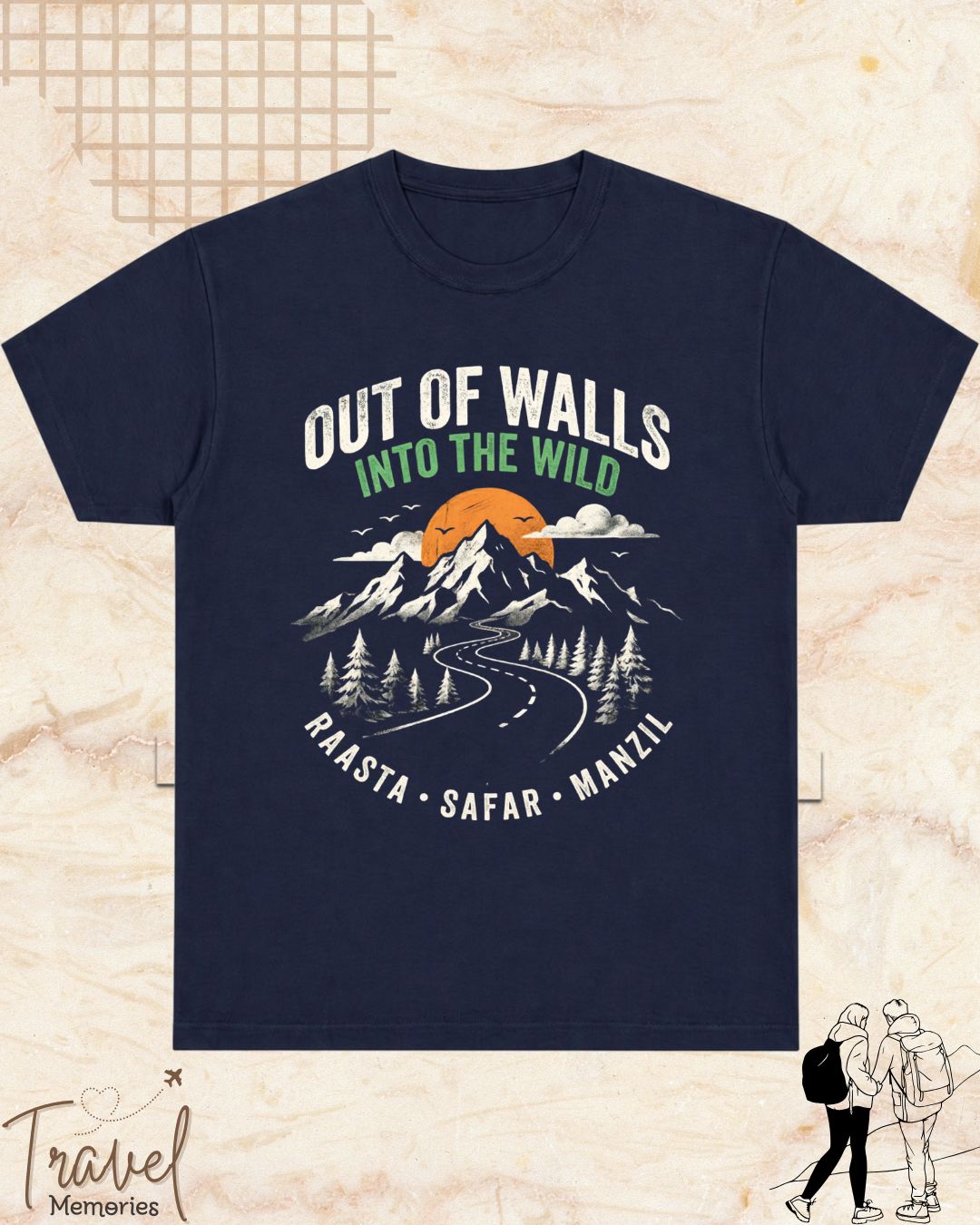 Raasta Safar Manzil Travel Cotton Tshirt