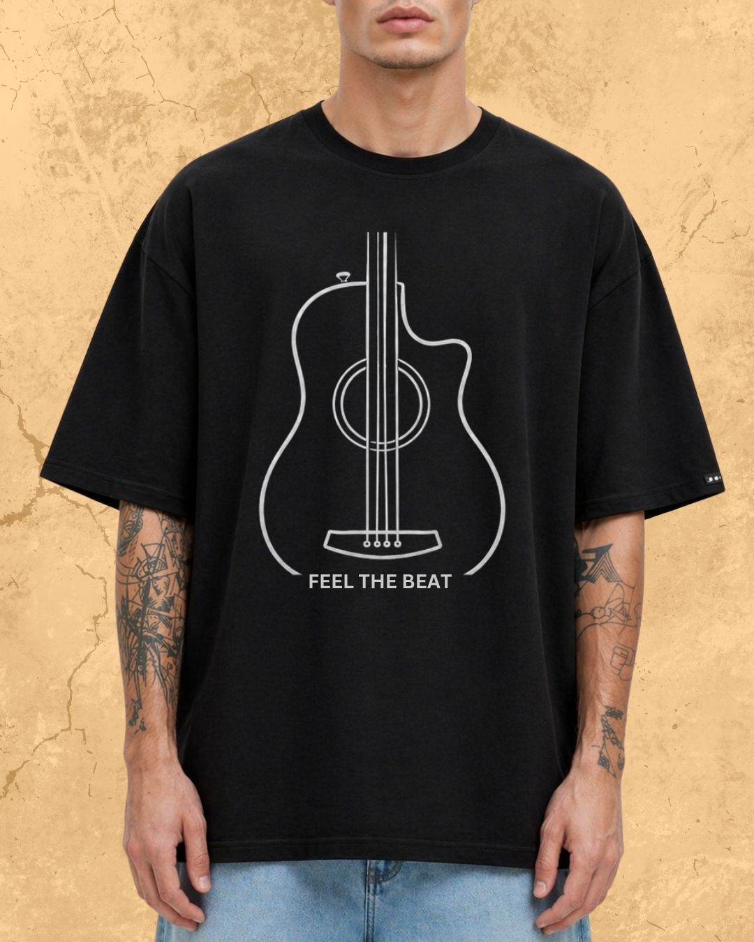 Minimal Guitar Music Cotton T-Shirt