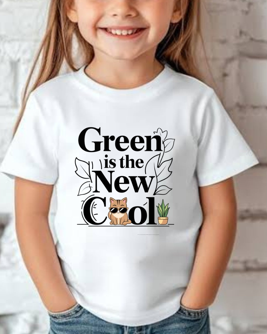 Green Is New Cool Kid Cotton Tshirt