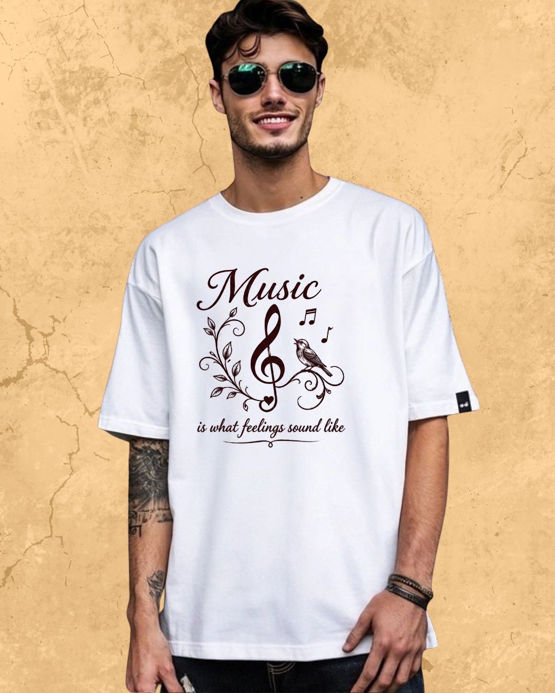 White Music Is What Feelings Sound Like Cotton Tshirt