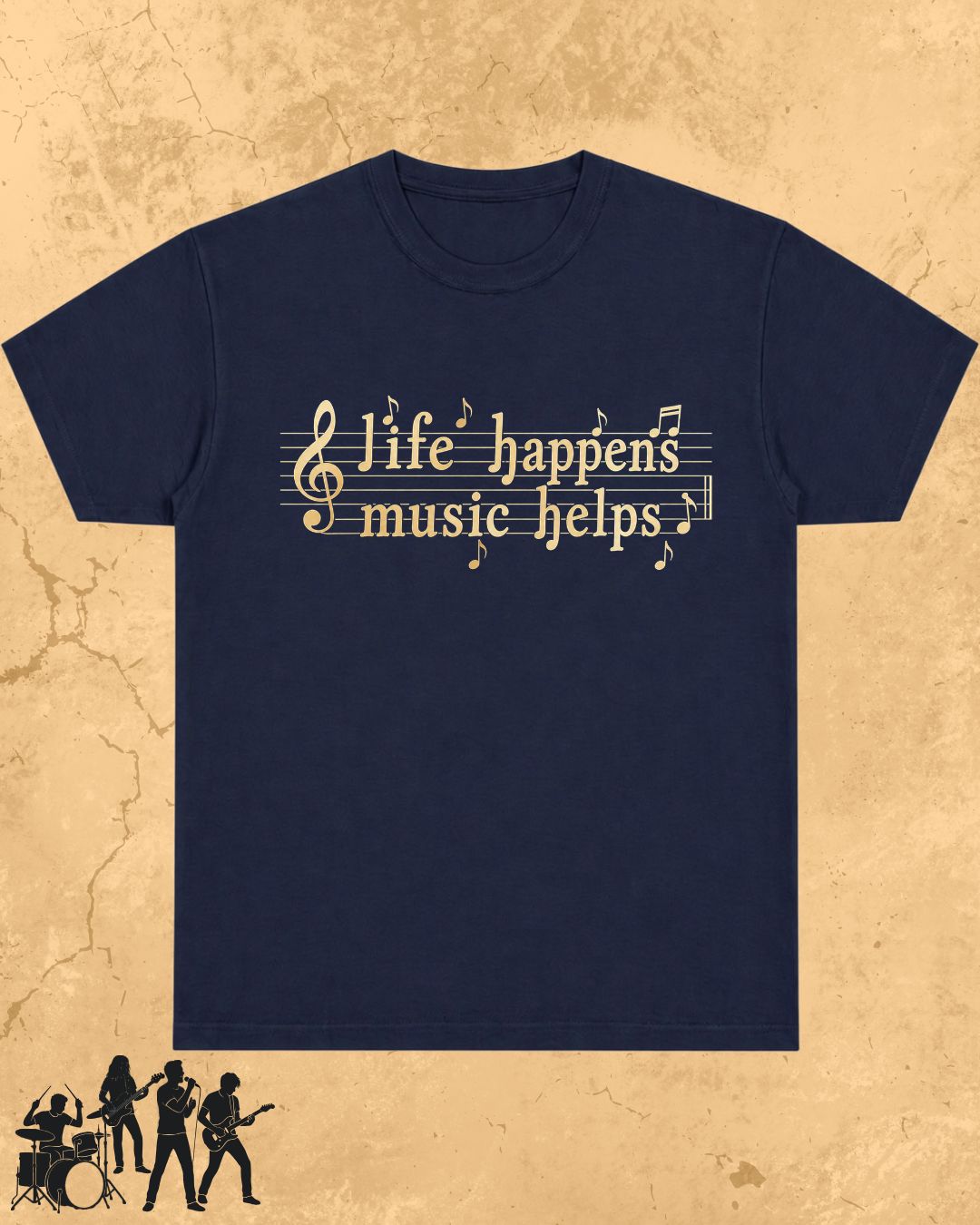 Life Happens Music Helps Cotton Tshirt