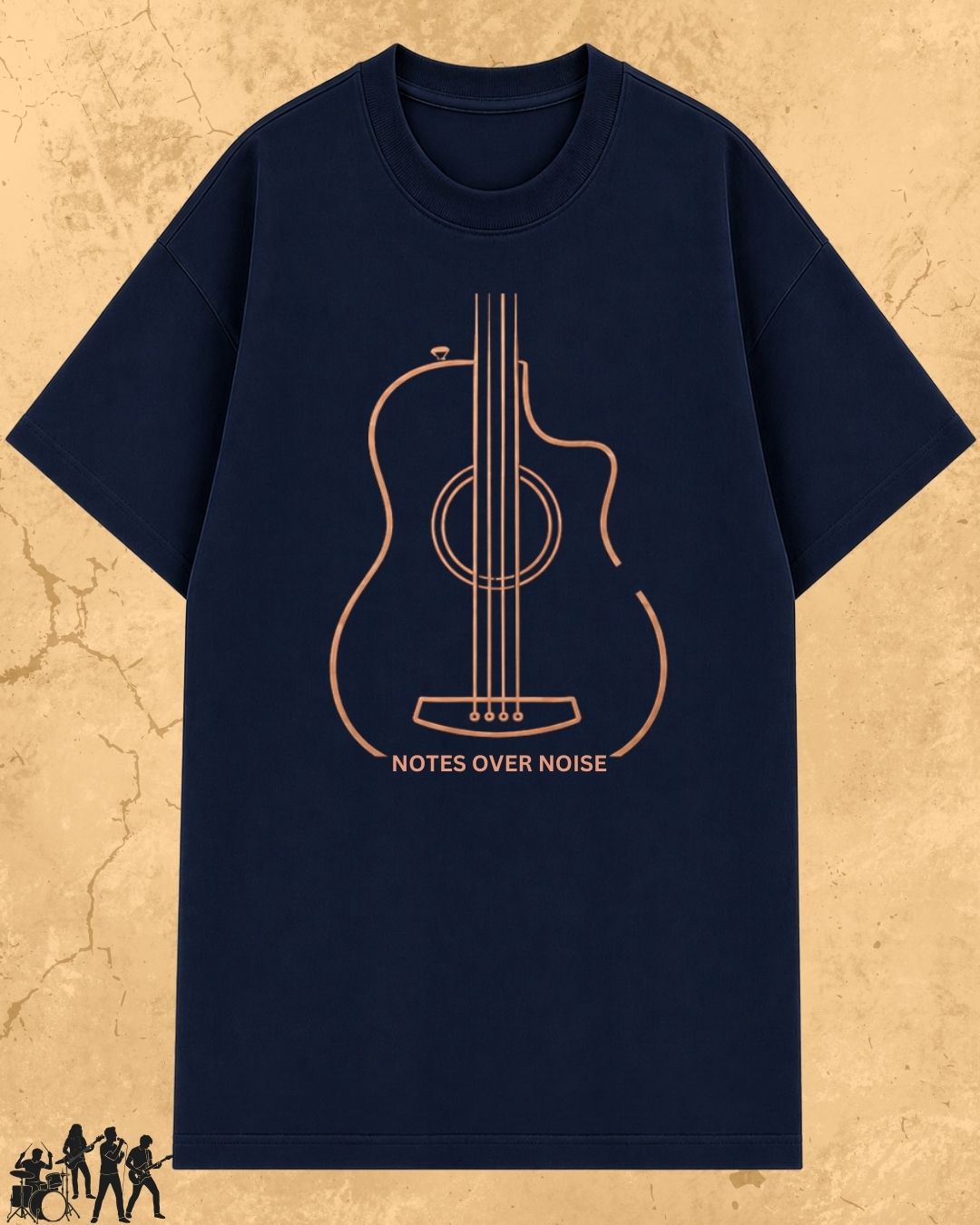 Minimal Guitar Music Cotton T-Shirt