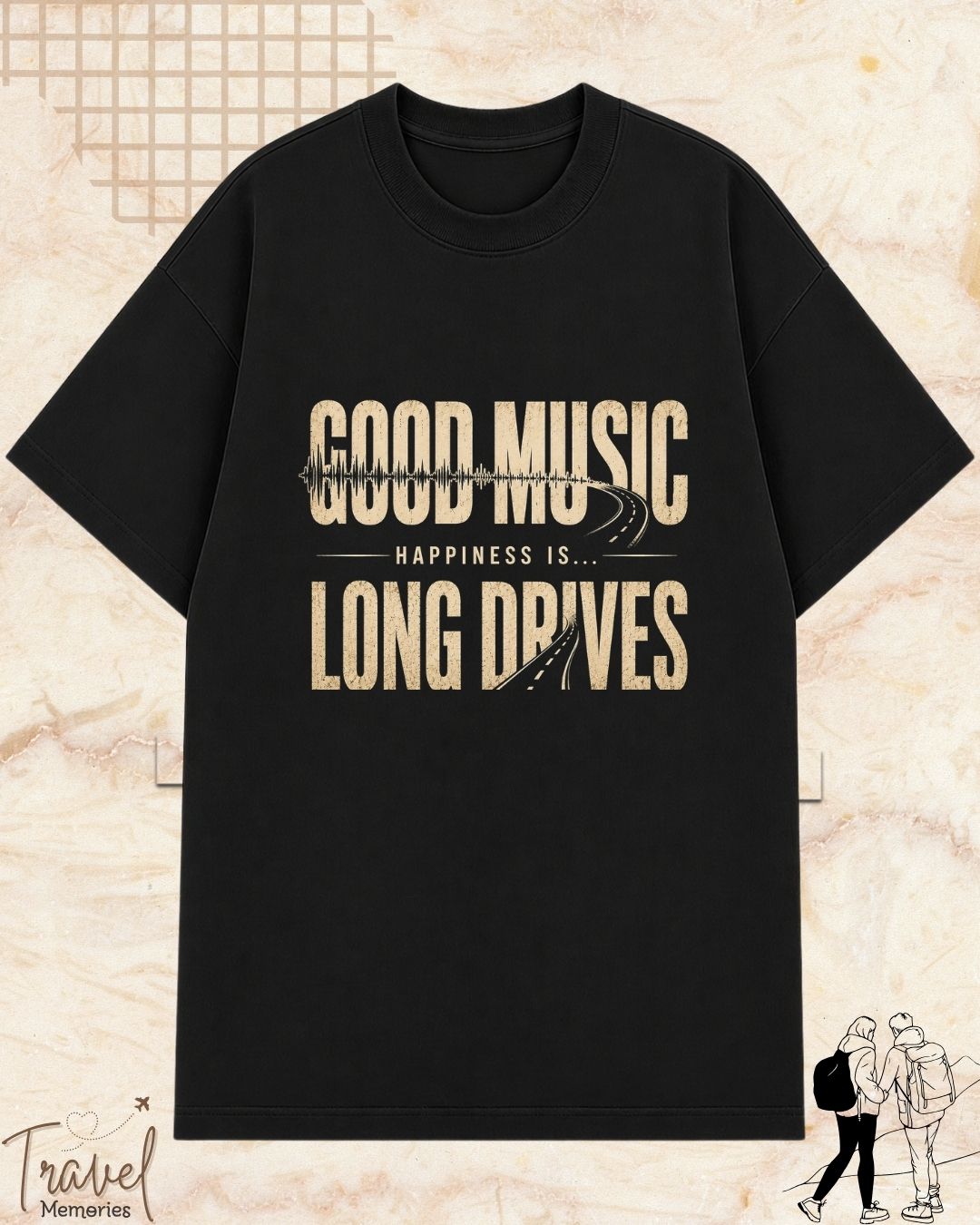 Happiness Is Travel Cotton Tshirt