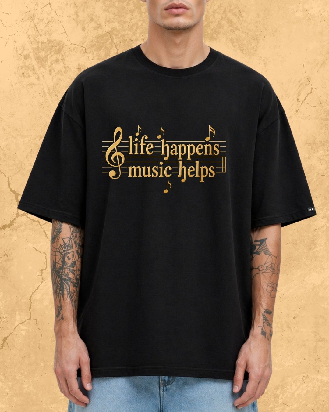 Life Happens Music Helps Cotton Tshirt
