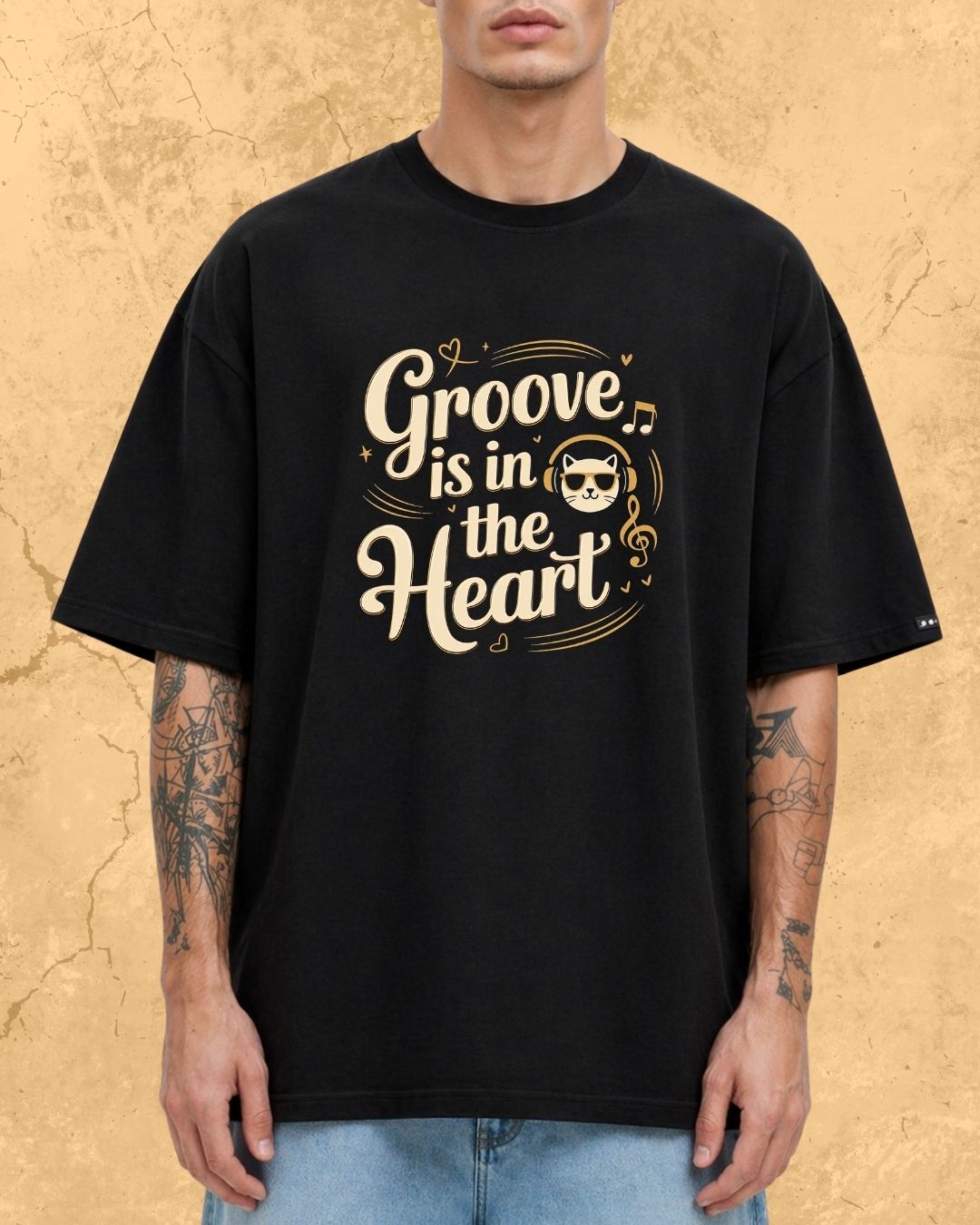 Purrfect Groove Cotton Tee