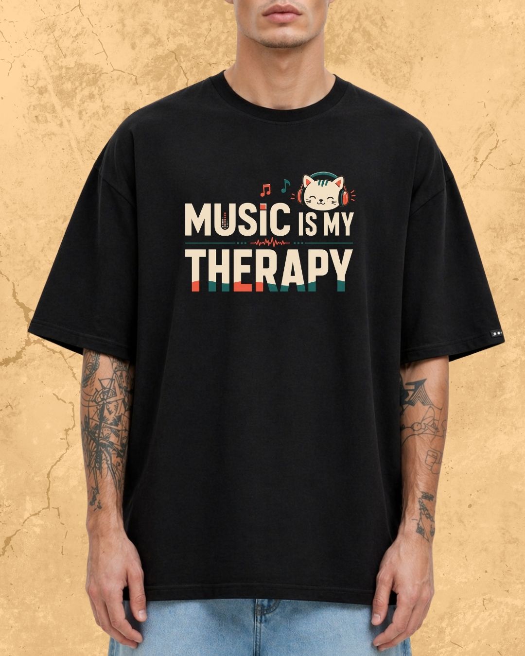 Purrfect Groove Cotton Tee