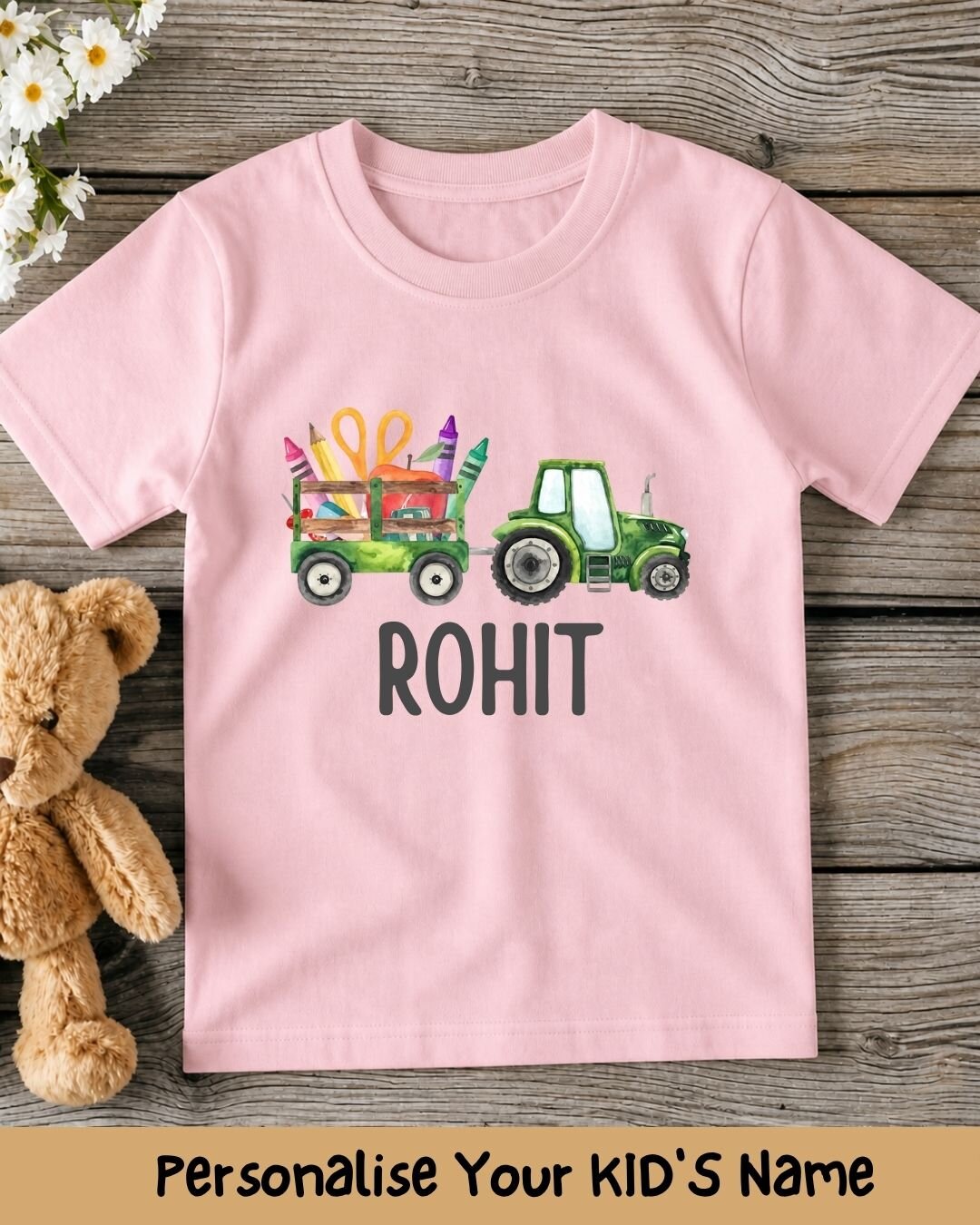 Colorful Crayon Custom Kid Cotton Tee