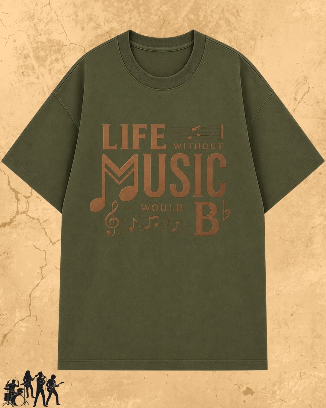 Life Without Music Would B Flat Cotton T-Shirt