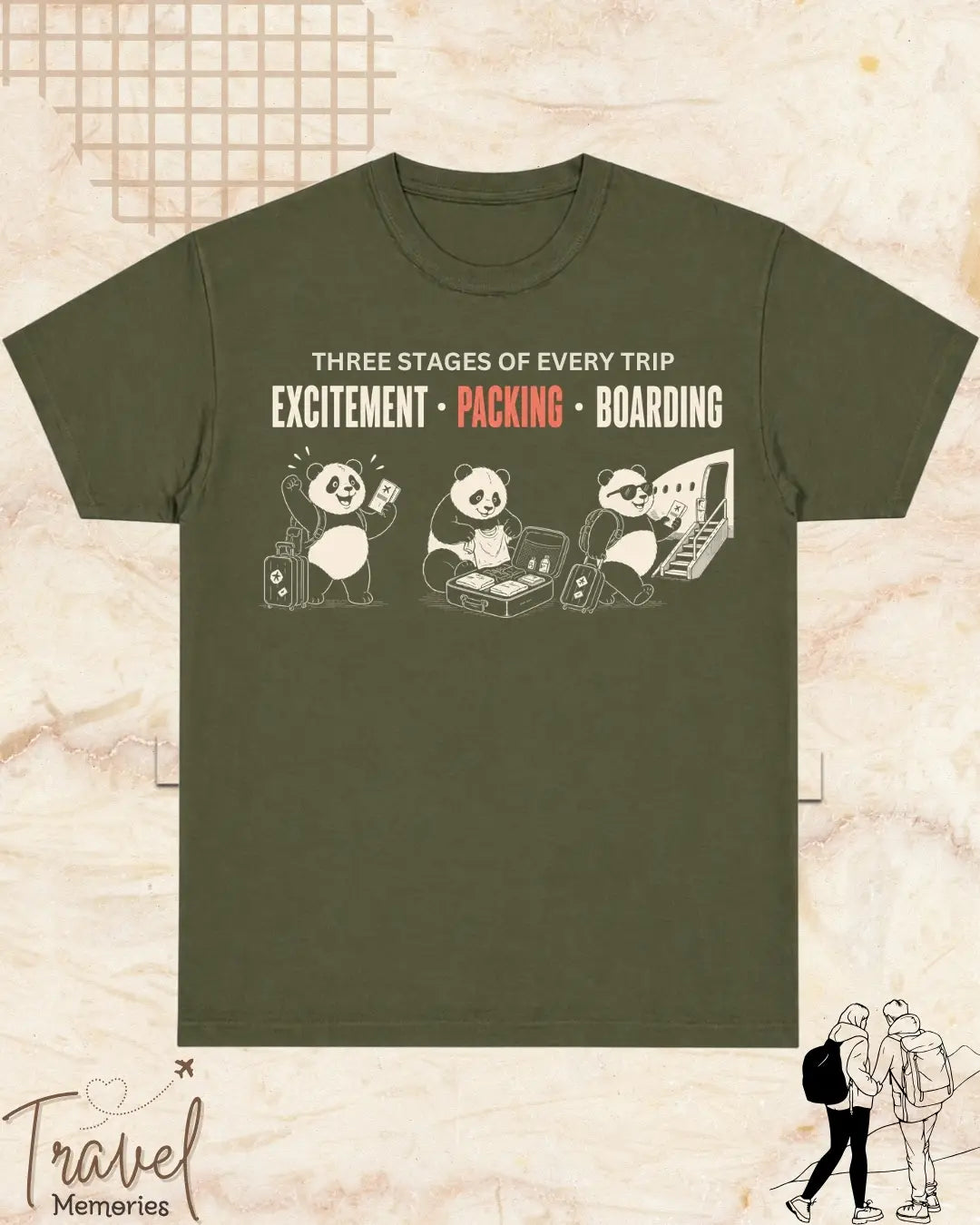 Three Stages of Every Trip Travel Cotton Tshirt Part 2