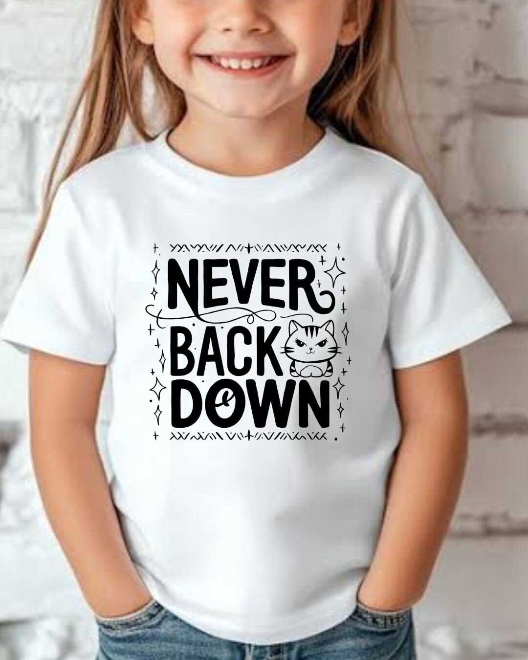 Cute Attitude Cat Kid Cotton Tee