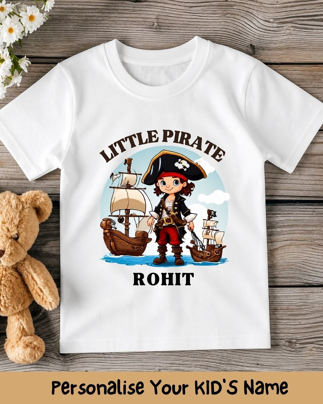 Karate & Pirate Theme Custom Kid Cotton Tee