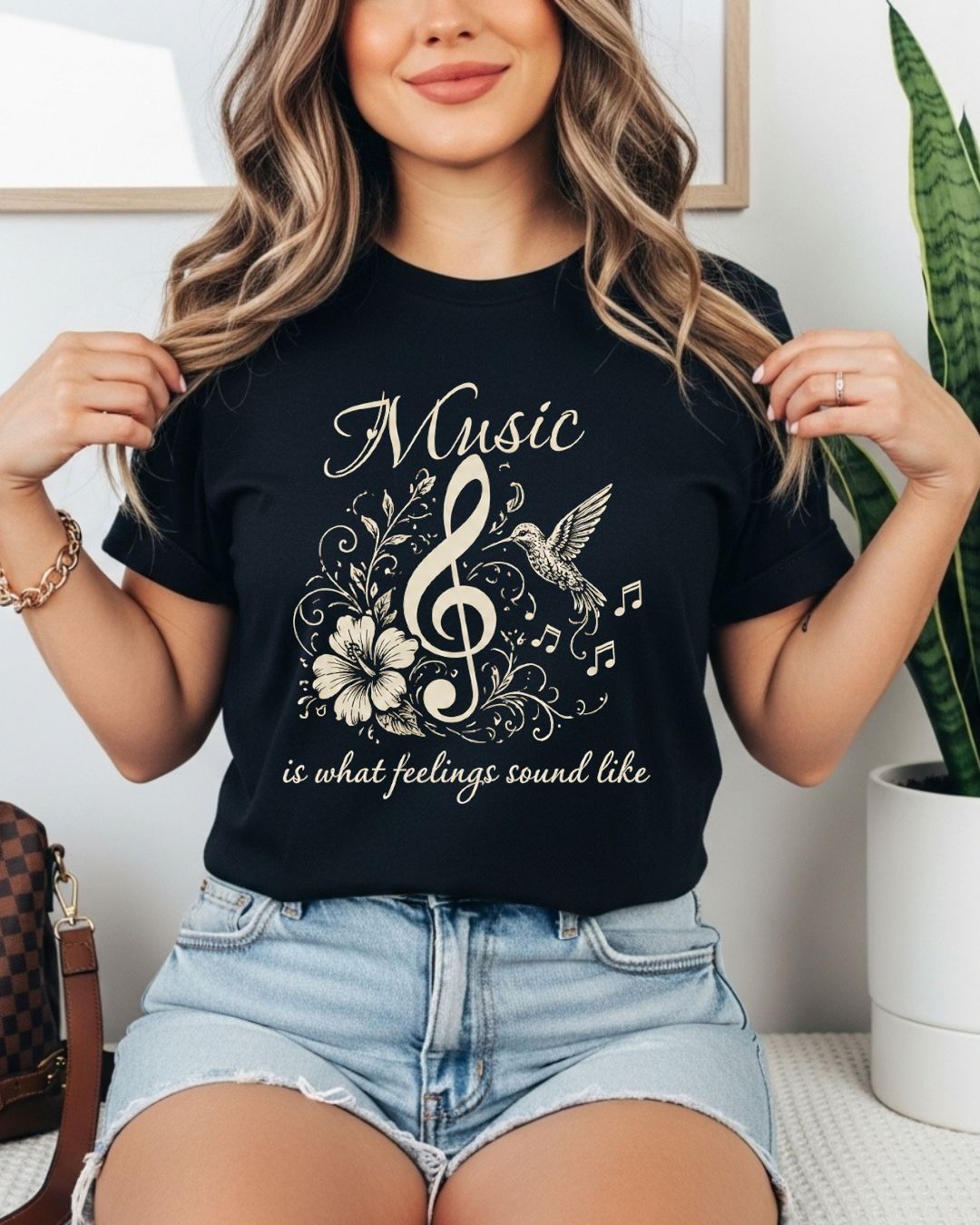 Music Is What Feelings Sound Like Cotton Tee