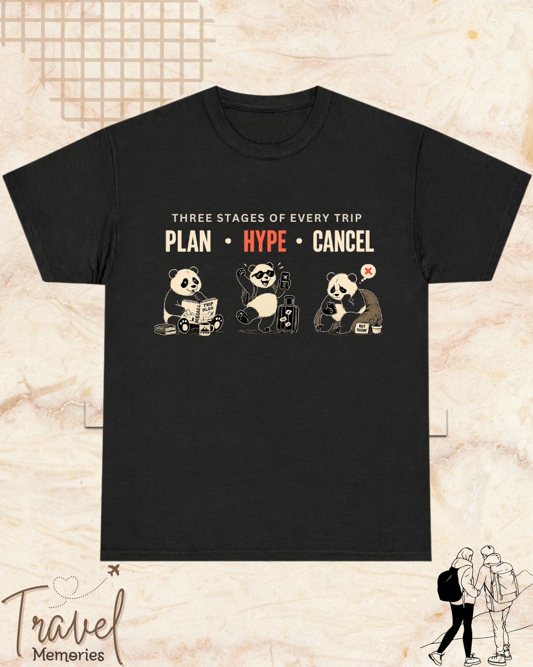 Three Stages of Every Trip Series 2 Travel Cotton Tshirt