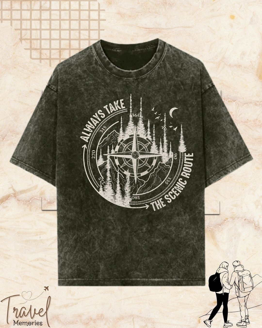 Scenic Route Vintage Adventure Cotton Tshirt