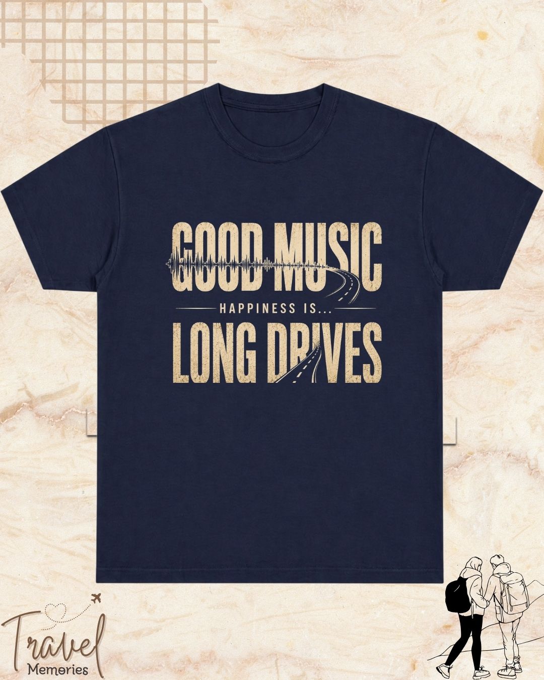 Happiness Is Travel Cotton Tshirt