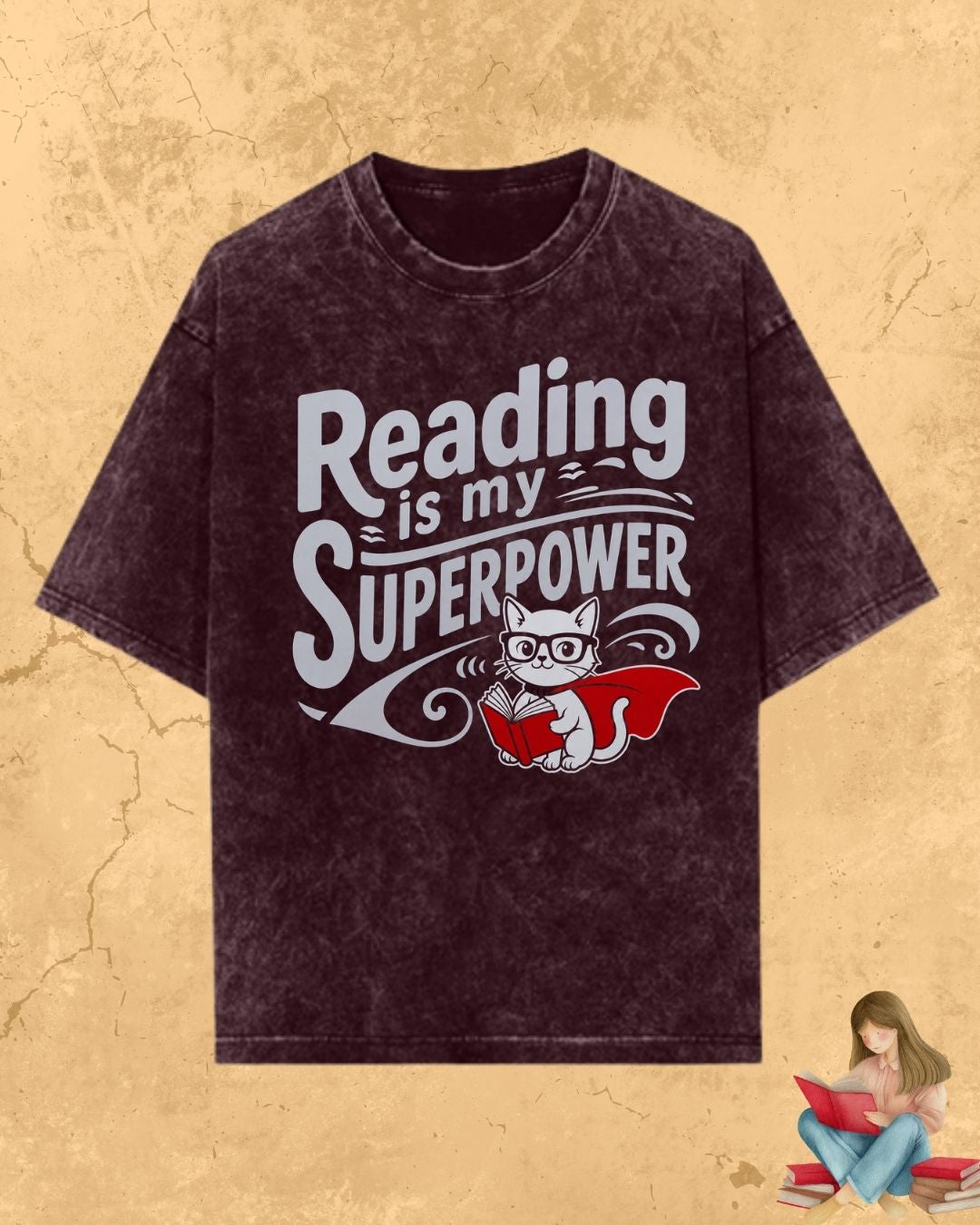 Purrfect Reader Cotton Tshirt