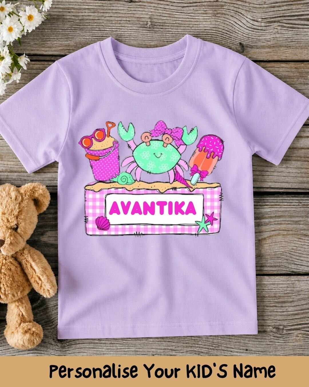 Beach Custom Kid's Cotton Tee