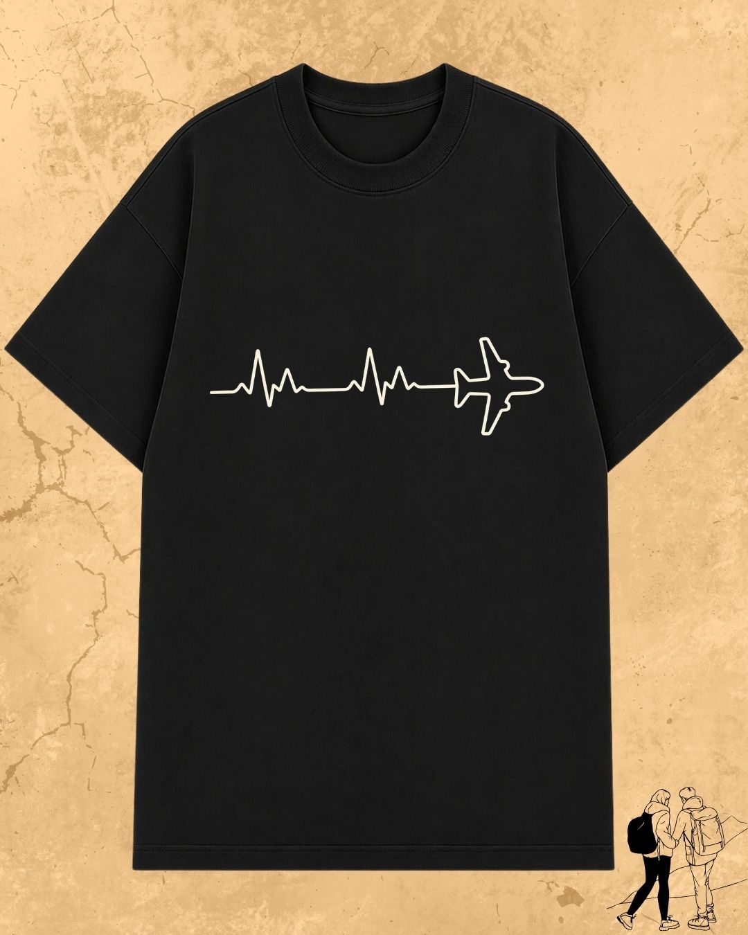 Minimalist Wanderline Travel Cotton Tshirt