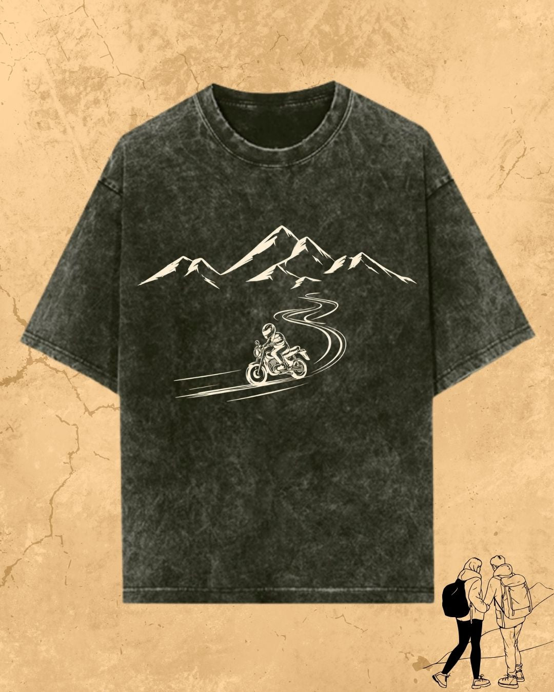 Minimalist Wanderline Travel Cotton Tshirt