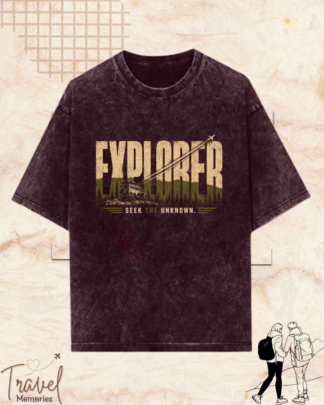Vintage Travel Vibes Cotton Tshirt
