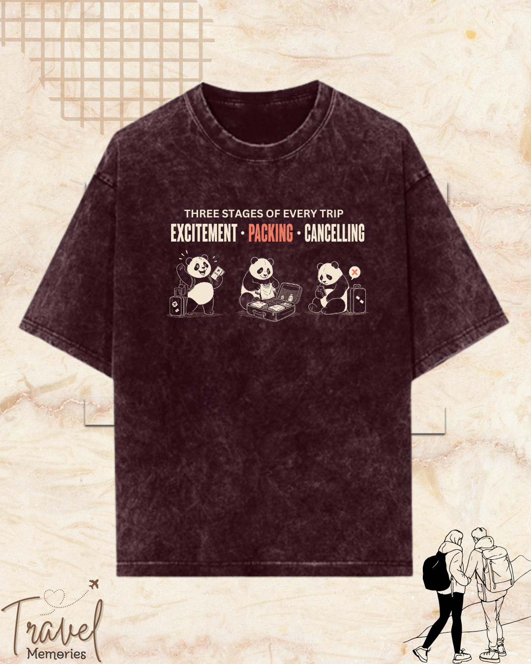 Three Stages of Every Trip Series 1 Travel Cotton Tshirt