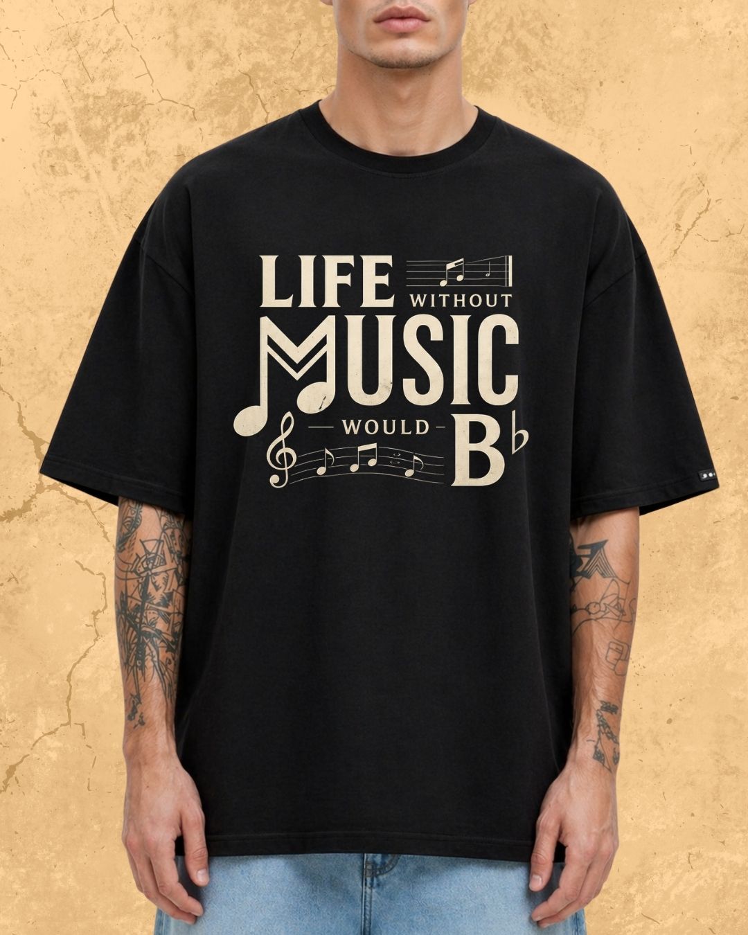 Life Without Music Would B Flat Cotton T-Shirt