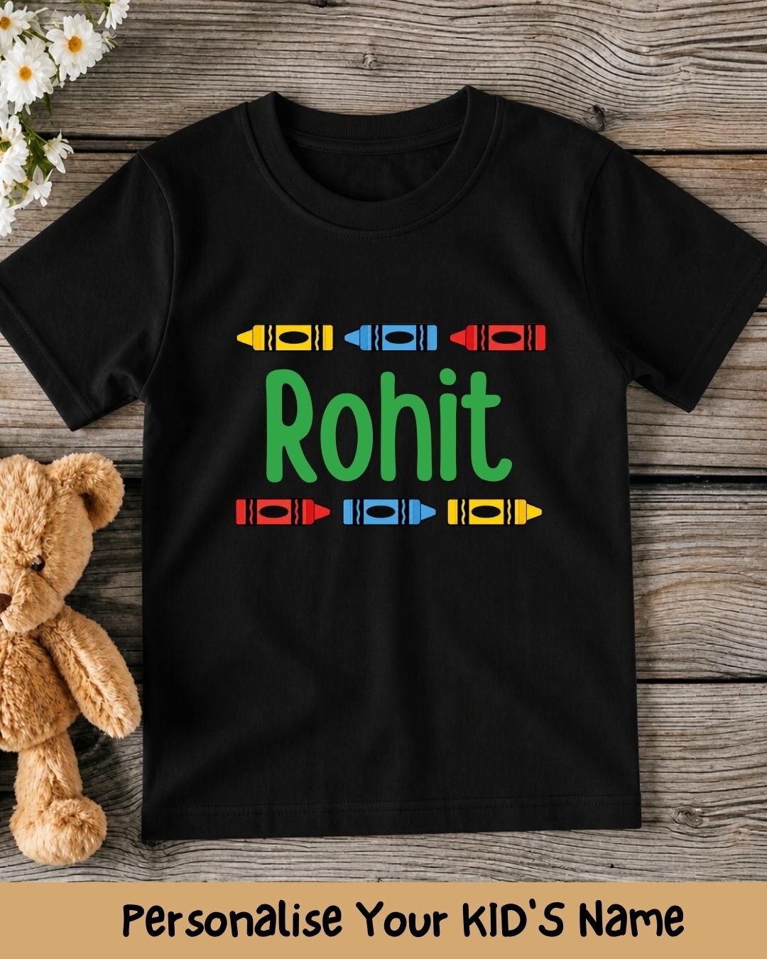 Colorful Crayon Custom Kid Cotton Tee