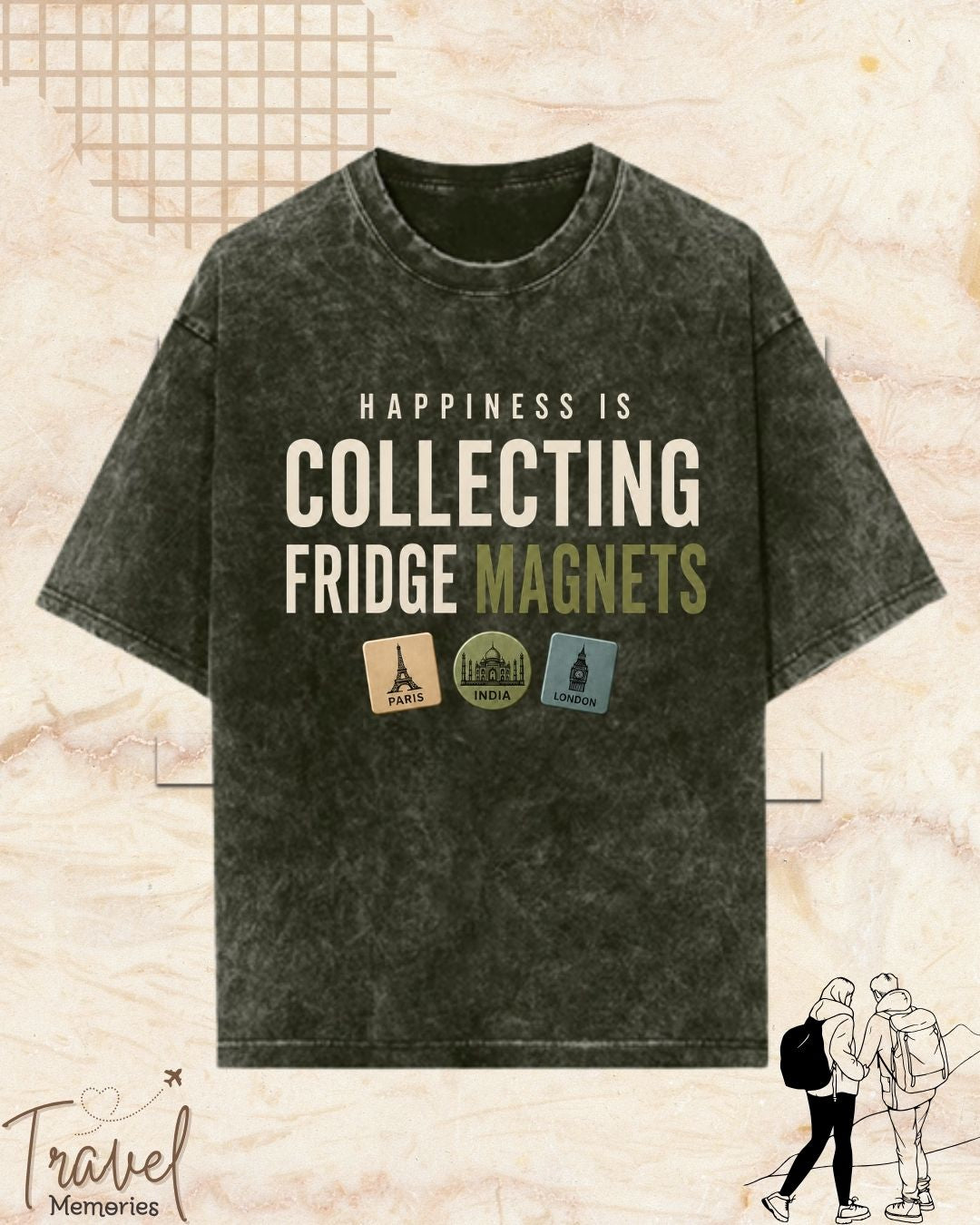 Happiness Is Travel Cotton Tshirt