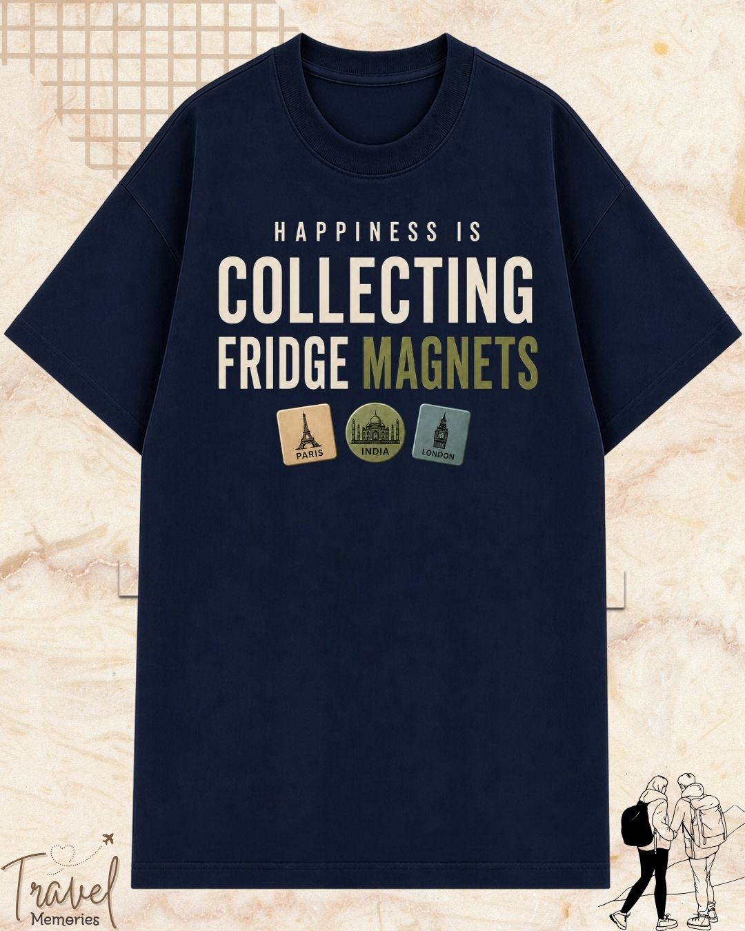 Happiness Is Travel Cotton Tshirt