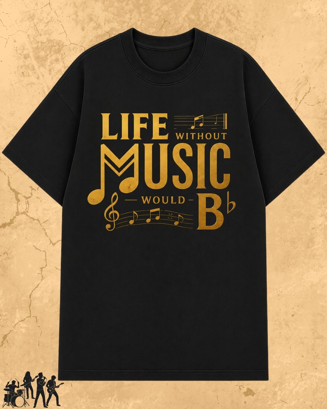 Life Without Music Would B Flat Cotton T-Shirt