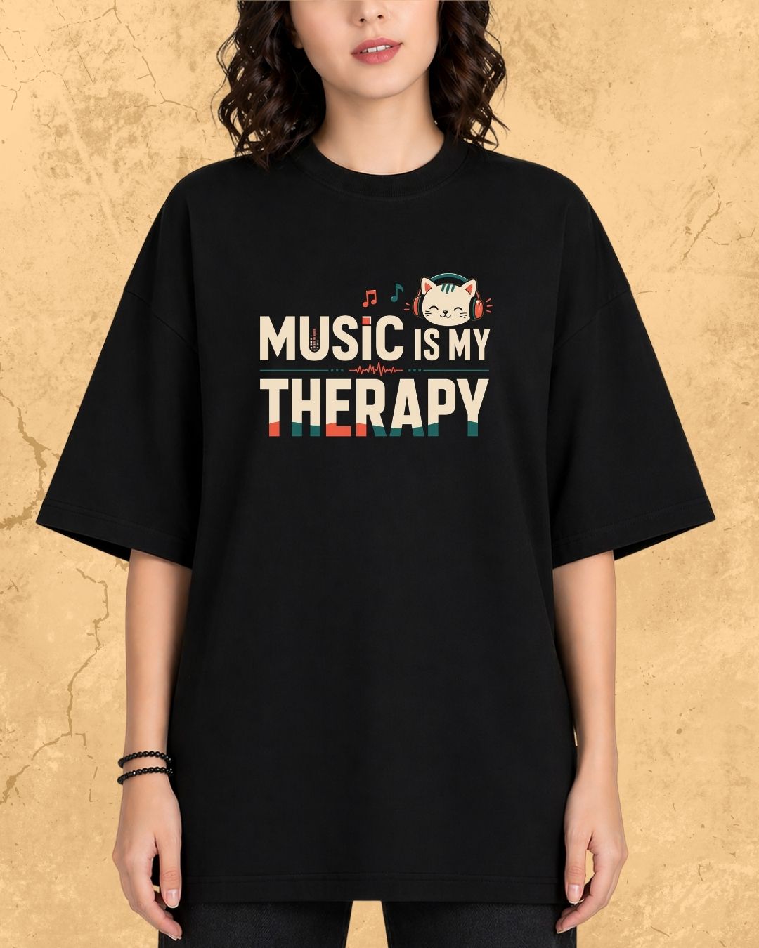 Purrfect Groove Cotton Tee