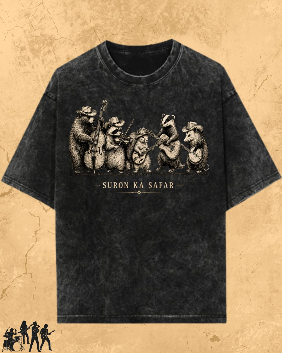 Folk Band Animals Music T-Shirt