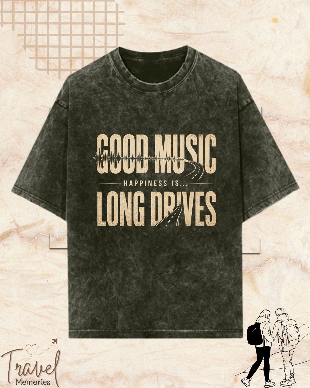 Happiness Is Travel Cotton Tshirt
