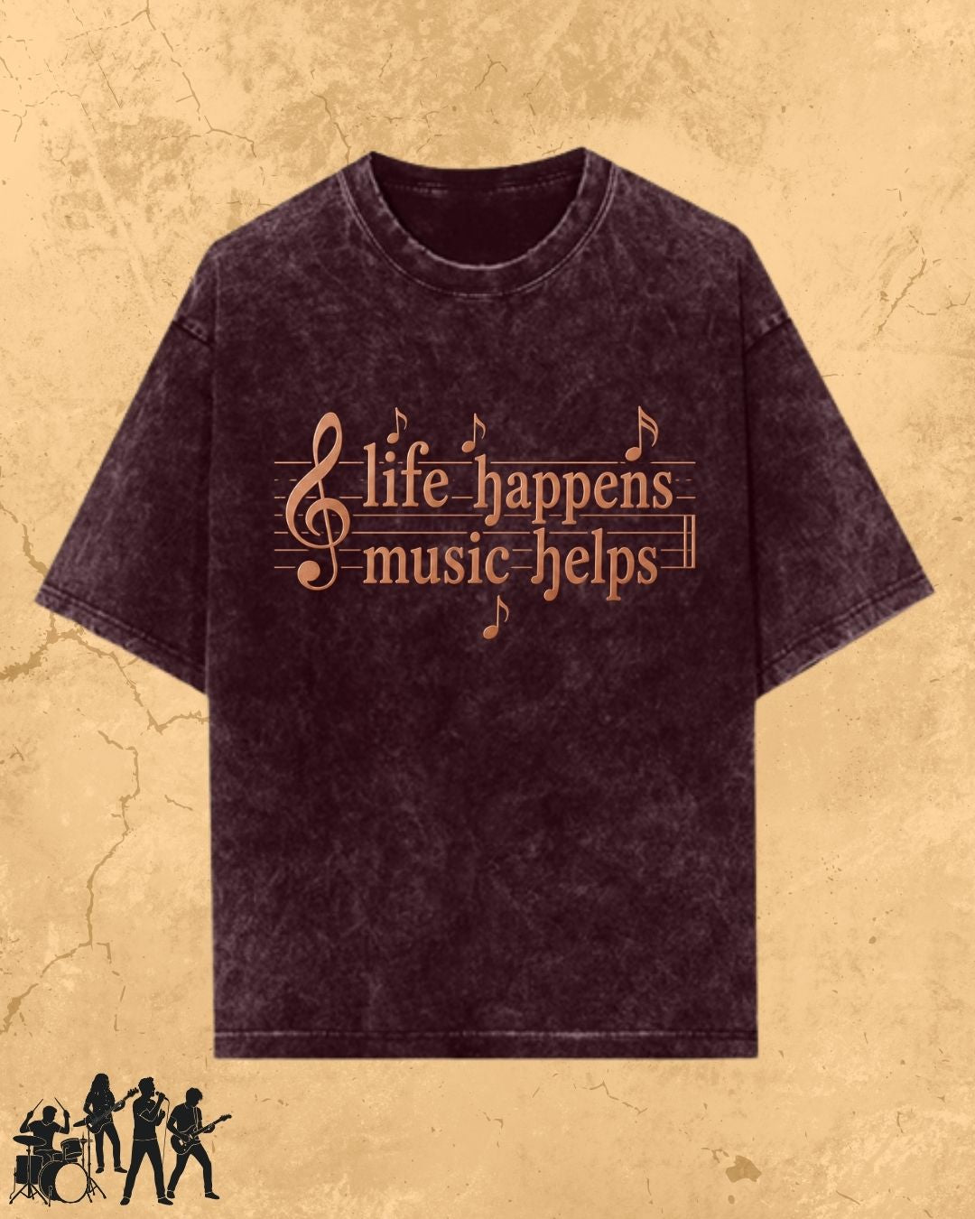 Life Happens Music Helps Cotton Tshirt