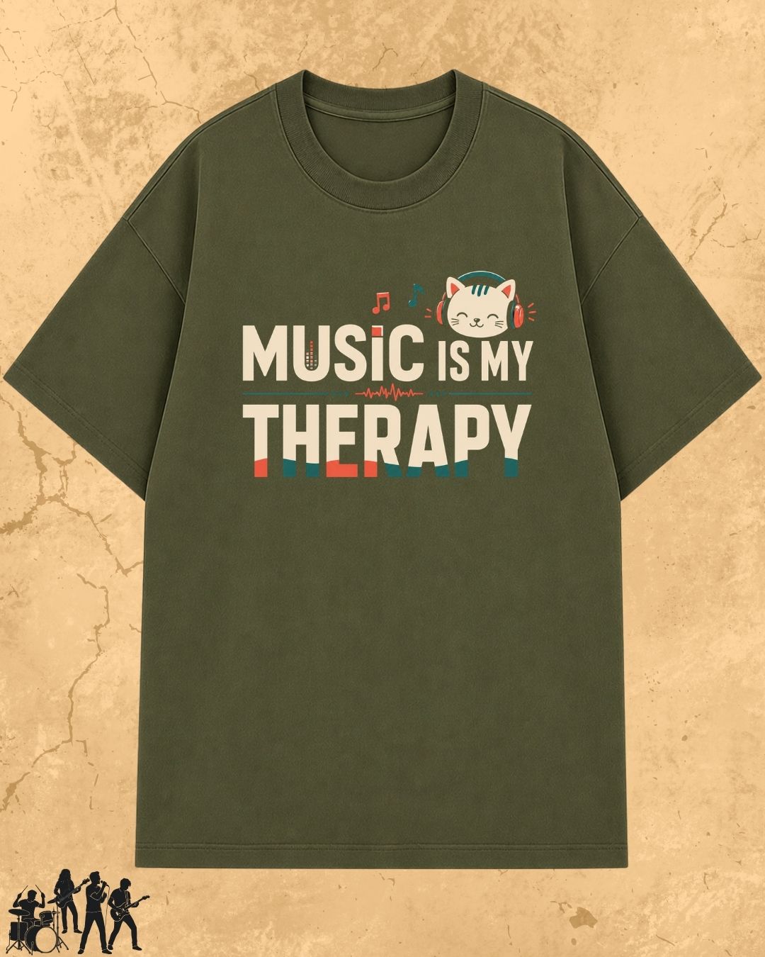 Purrfect Groove Cotton Tee