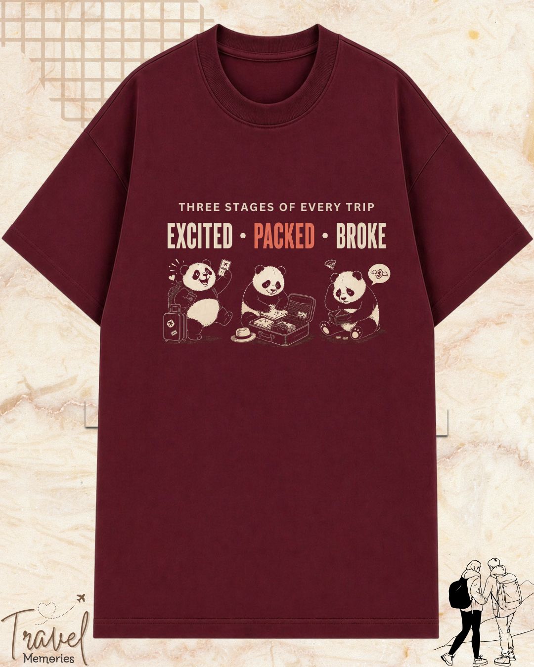 Three Stages of Every Trip Series 2 Travel Cotton Tshirt