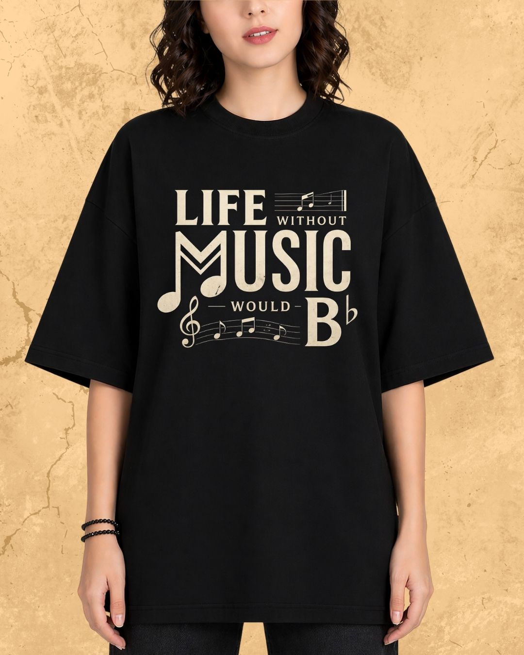 Life Without Music Would B Flat Cotton T-Shirt