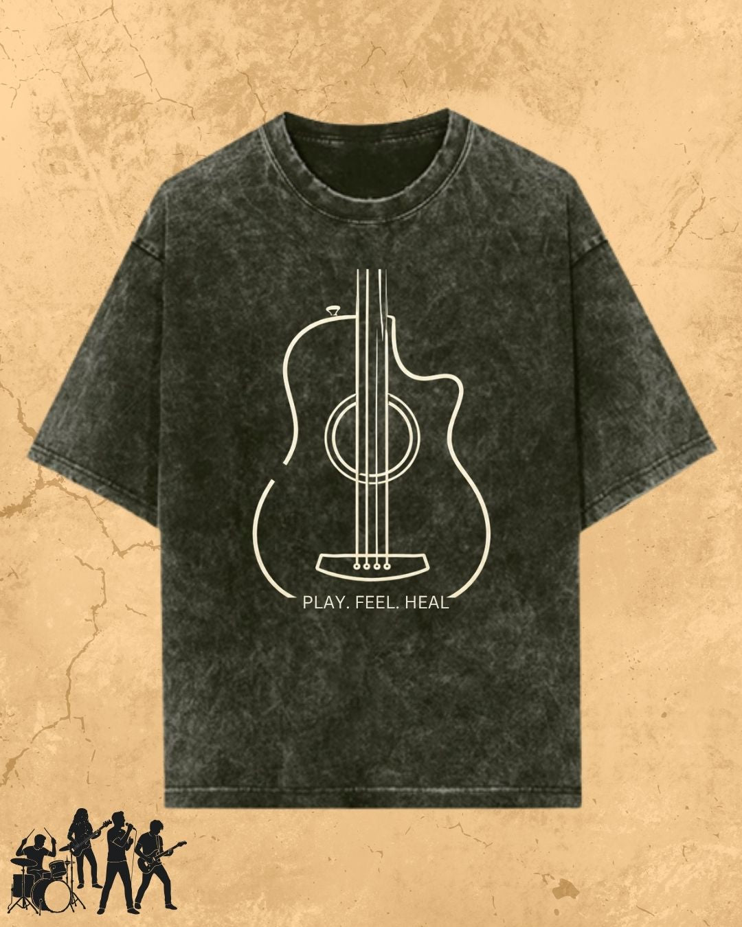 Minimal Guitar Music Cotton T-Shirt