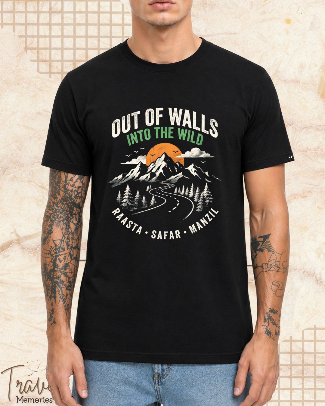 Raasta Safar Manzil Travel Cotton Tshirt