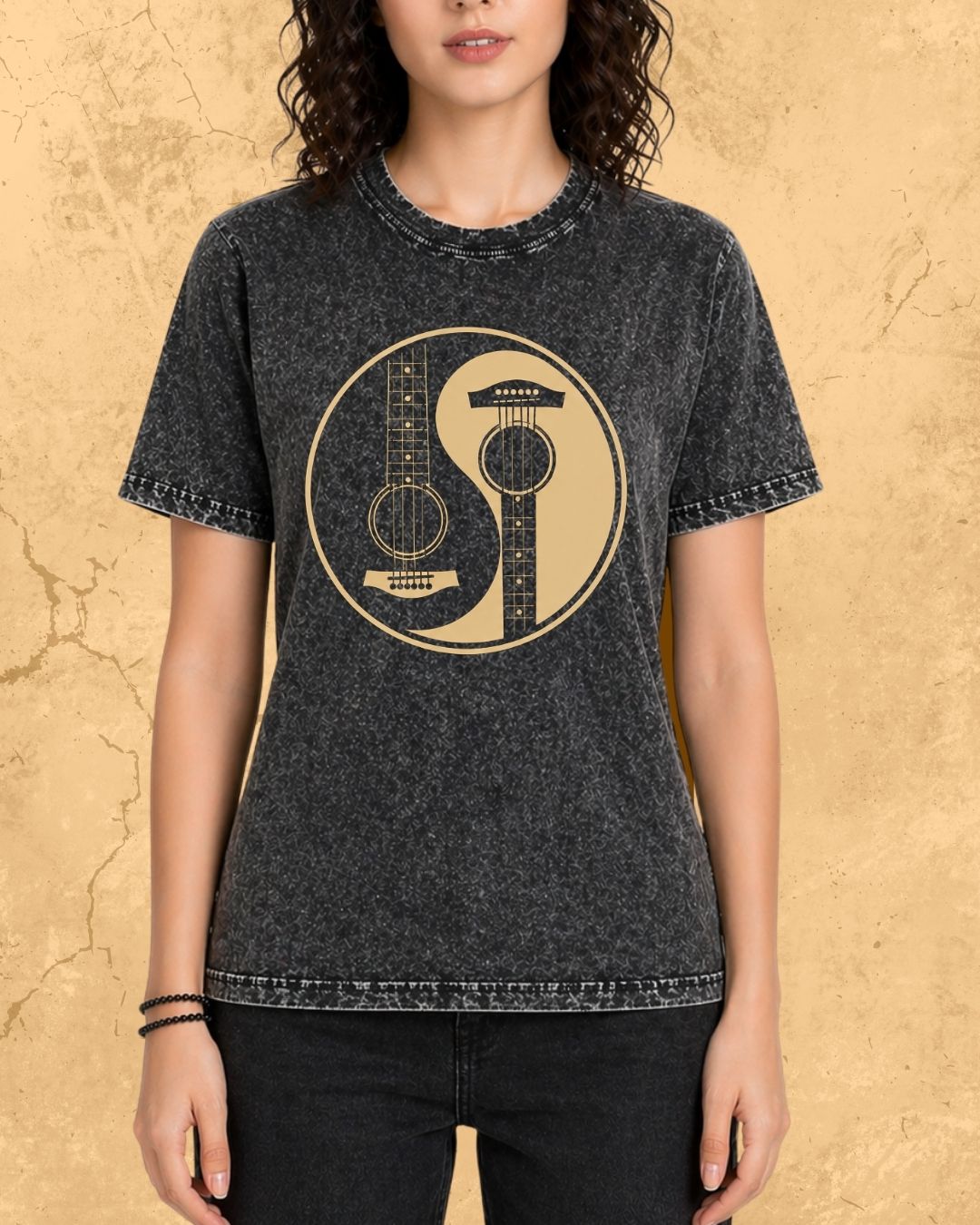 Yin Yang Guitar Cotton Tshirt