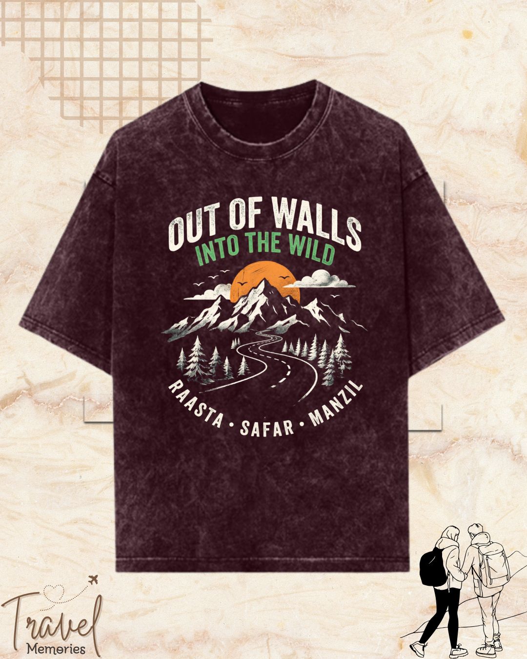 Raasta Safar Manzil Travel Cotton Tshirt