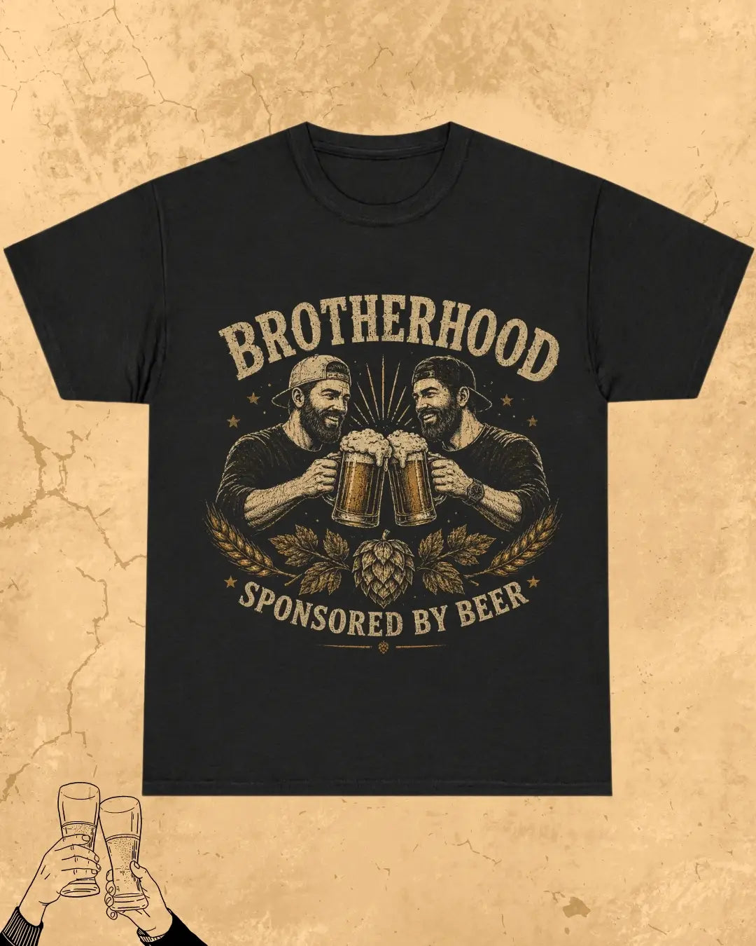 Beer Bond Statement Cotton T-Shirt