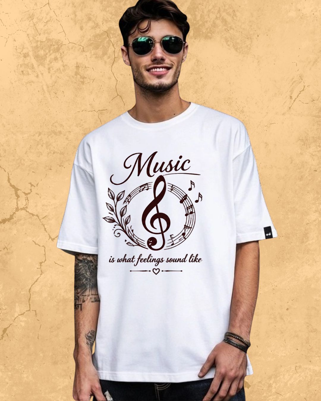 White Music Is What Feelings Sound Like Cotton Tshirt